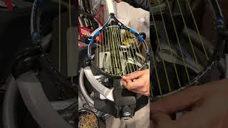 Stringing a Babolat Pure Drive Tennis racquet [upl. by Haduhey472]