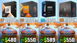 RYZEN 7 9800X3D vs RYZEN 7900X3D vs ULTRA 9 285K vs RYZEN 7900X  Test in 6 Games [upl. by Antrim]