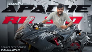 2024 TVS Apache RR 310  Bomber Grey Colour  Detailed Review [upl. by Cornew]