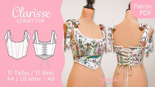 Tutorial de Costura de Corset  Patrón PDF  CLARISSE TopCorset [upl. by Nomzaj]