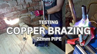 Test hartlöten Vorbereitung Cu Rohr22mm  Copper brazing  пайка [upl. by Atinas]