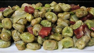 Habas con jamón  Receta fácil de verduras [upl. by Annabella396]