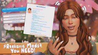 ✨YOU NEED THESE MODS FOR BETTER REALISM✨  Mods Showcase  The Sims 4 [upl. by Zitella]