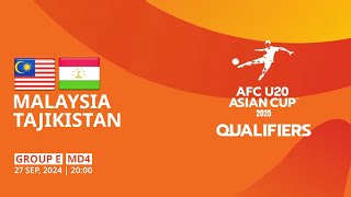 Malaysia  Tajikistan  Group E  MD4  AFC U20 Asian Cup 2025 Qualifiers [upl. by Alhsa]