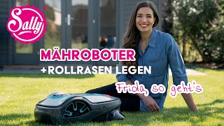 Rollrasen einrichten amp Mähroboter installieren  Smart Gardening  Sallys Welt [upl. by Aibar77]