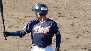 【全国優勝の新チーム】9番バッター鎌田拳至２年のバッティングフォーム 左打者 打ち方 タイミングの取り方 体重移動 打撃 構え【第54回春季全国大会予選20231125】 [upl. by Gunas]