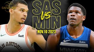 San Antonio Spurs vs Minnesota Timberwolves Full Game Highlights  Nov 10 2023  FreeDawkins [upl. by Hpeseoj]