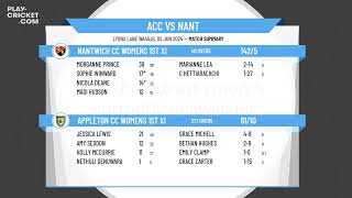 Appleton CC Womens 1st XI v Nantwich CC Womens 1st XI [upl. by Mccord638]