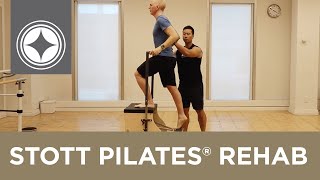 STOTT PILATES® Rehab  Glute Activation Forward Step Up [upl. by Aynotel926]