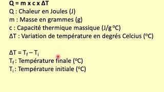 Capacité thermique massique [upl. by Arukas]