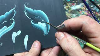 Norwegian Rosemaling  Gudbrandsdal acanthus style tutorial  Turned leaves with Art of Lise [upl. by Eiclehc783]