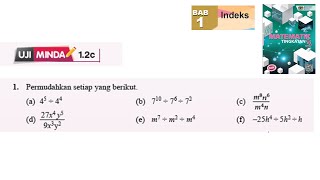 KSSM Matematik Tingkatan 3 Bab 1 indeks permudahkan setiap yang berikut uji minda 12c no1 buku teks [upl. by Veats]