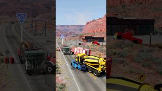 Realistic Highway Car Crashes 4  BeamNGdrive shorts [upl. by Anoynek]