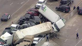 Scary Scene At least 8 dead dozens hurt in massive crash on icy Texas interstate [upl. by Minnaminnie]