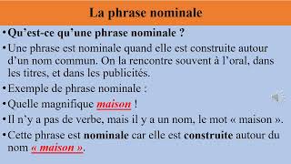 La phrase verbale et la phrase nominale [upl. by Primalia]