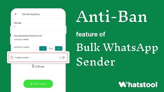 AntiBan feature of WhatsApp Bulk Sender  Utility of AntiBan in Bulk Sending  WhatsTool Tech [upl. by Riobard855]