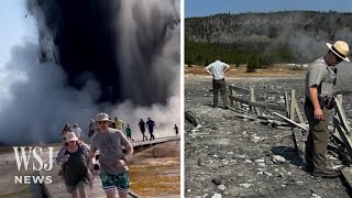 Watch Tourists Run From Hydrothermal Explosion in Yellowstone  WSJ News [upl. by Catharine108]