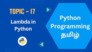 Lambda Function in Python in Tamil [upl. by Keryt]