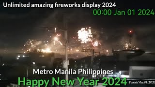 Unlimited Amazing Fireworks display 2024 Metro Manila Philippines [upl. by Jueta]