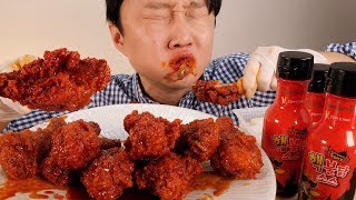 ASMR 핵 불닭 치킨 닭다리 소리 먹방 핵불닭 소스 듬뿍넣은  Extreme Nuclear Fire Chicken Drumsticks Sound Mukbang  리얼사운드 [upl. by Aneetsirhc]