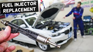 BMW F30 F31 FUEL INJECTOR REPLACEMENT REMOVAL 320i 328i [upl. by Atinod]