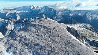 Sass Pordoi Passo Pordoi Terrazza delle Dolomiti Sass Forcia Rifugio Forcella Pordoi Drone DJI [upl. by Irolam874]