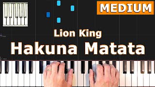 ✅ Lion King  Hakuna Matata  MEDIUM Piano Tutorial [upl. by Nyleaj603]