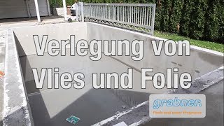 Schalsteinbecken  Montagehilfe  Teil 7 Verlegung von Vlies und Folie [upl. by Aschim]