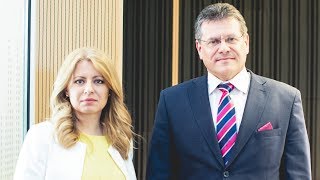 Prezidentský duel Zuzana Čaputová a Maroš Šefčovič [upl. by Ddej68]