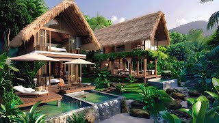 Luxury Tropical EcoResort with Modern Thatched Villas  Serene Pool amp Lush Greenery Getaway [upl. by Beatrice]