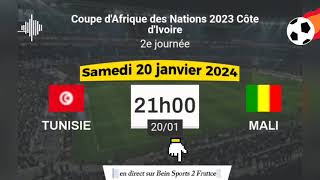 CAN 2023  Tunisie vs Mali en direct sur Bein Sports 2 France  20012024 à 21 h [upl. by Telrats]