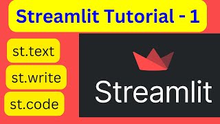 Streamlit Tutorial  1 for beginners streamlit sttext stwrite stcode  text  write code [upl. by Munshi]