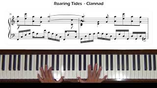 Clannad クラナド Roaring Tides Piano Tutorial [upl. by Aivatco]