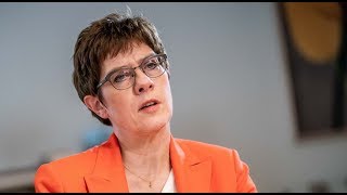 HILFE FÜR KURDEN KrampKarrenbauer will internationale SyrienSicherheitszone [upl. by Idnat]