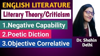 English Literary Theory Negative Capability Poetic Diction Objective Correlative [upl. by Ynotna]