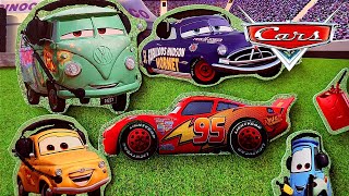 Cars Lightning McQueen Guido Fillmore Luigi Doc Hudson Funny stickers cartoon for kids [upl. by Aivatahs432]