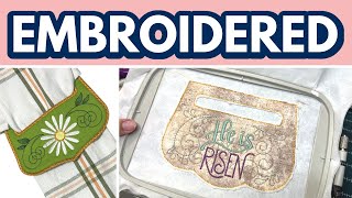 Embroidered Kitchen Towel Topper Tutorial  Embroidery Tutorial  Designs by Juju pattern [upl. by Grata683]