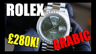 Rolex DayDate 40 Platinum Arabic Dial  228396TBR Green [upl. by Gurias]