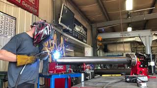 Mig welding on a welding positioner [upl. by Repard]