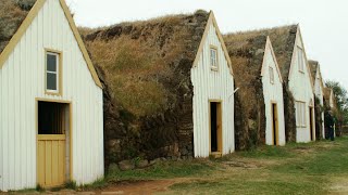 Islandia  Skansen domów torfowych i kościółek w Vidimyri [upl. by Joby]