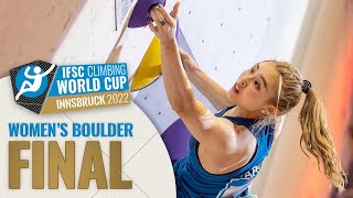 Womens Boulder final  Innsbruck 2022 [upl. by Osrock707]