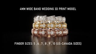 4mm Wide Band Wedding wedding weddingband jewelry [upl. by Egamlat]