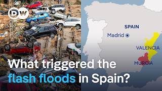 Flash floods in Spain Muddy torrents sweeping away cars as huge storms hit  DW News [upl. by Falzetta]