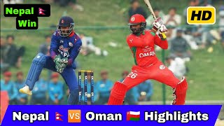 Nepal vs Oman T20 Tri Series 5th Match Highlights 2024  Nepal vs Oman Cricket Match Highlights 2024 [upl. by Lamej]