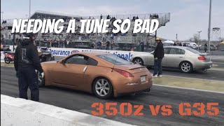 Nissan 350z vs Infiniti G35 sedan [upl. by Aikkan]