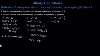 Binary Operations Introduction [upl. by Emilia]