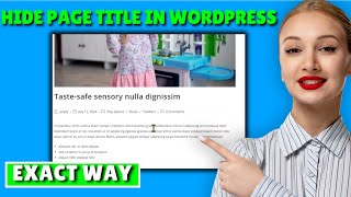 How to hide page title in wordpress 2024 [upl. by Heilner]