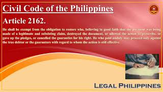 Civil Code of the Philippines Article 2162 [upl. by Yknarf]