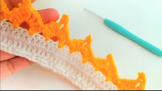 ✨only 2 row Very Easy Crochet Border for Baby Blanket Pattern Tutorial for Beginners 😊🙏 [upl. by Analla443]