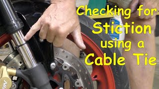 How To Check For Motorcycle Fork Stiction Using A Cable Tie [upl. by Llered]